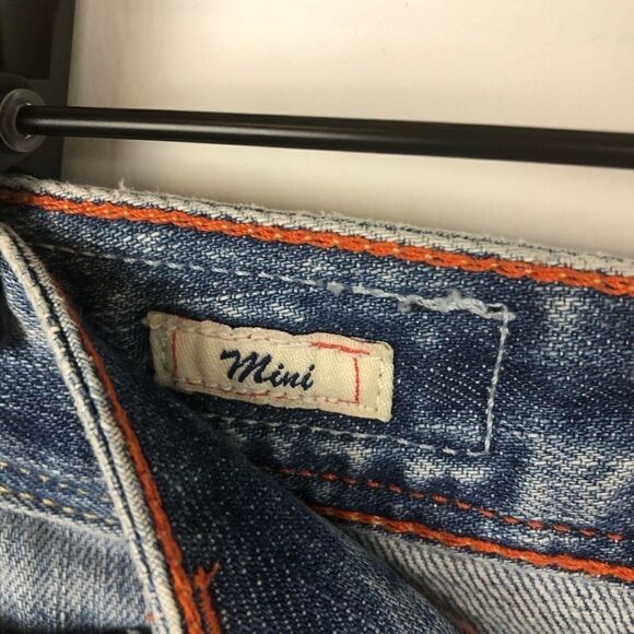 Double A denim mini skirt raw hem - Picture 4 of 6